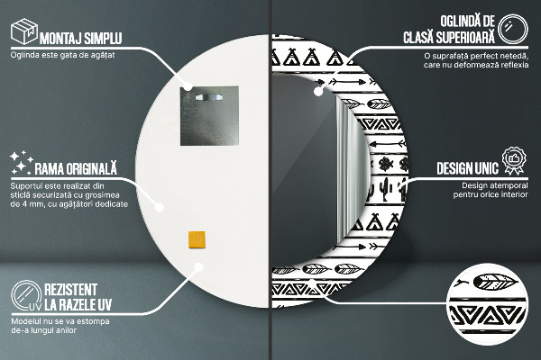 Rund spegel dekorativ Boho minimalistisk