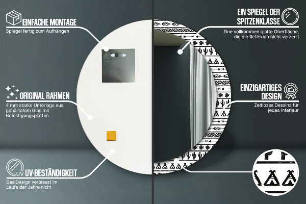 Rund spegel dekorativ Boho minimalistisk