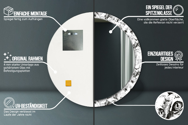 Rund spegel dekorativ Husdjur katter