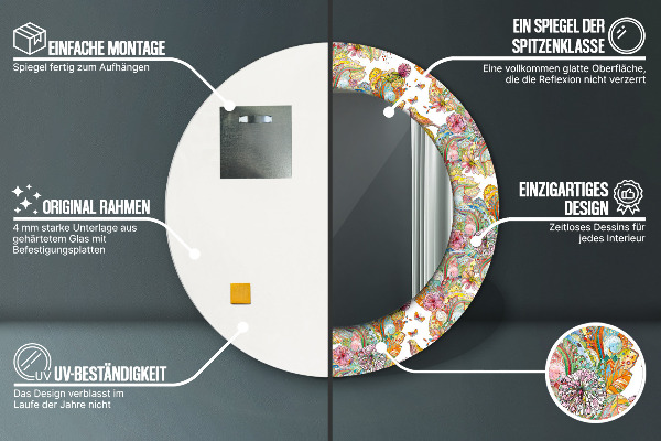 Rund spegel dekorativ En dröm om ett sagoland