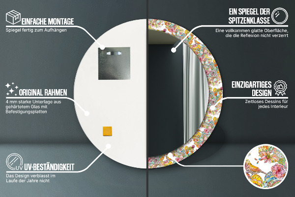 Rund spegel dekorativ En dröm om ett sagoland