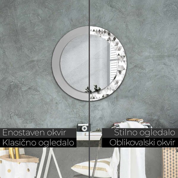 Rund spegel dekorativ Regnbågstriangel