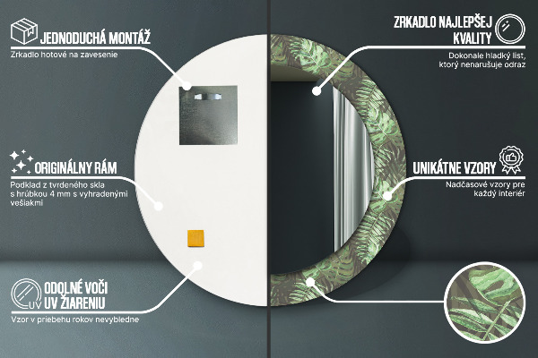 Rund spegel dekorativ Tropiska löv