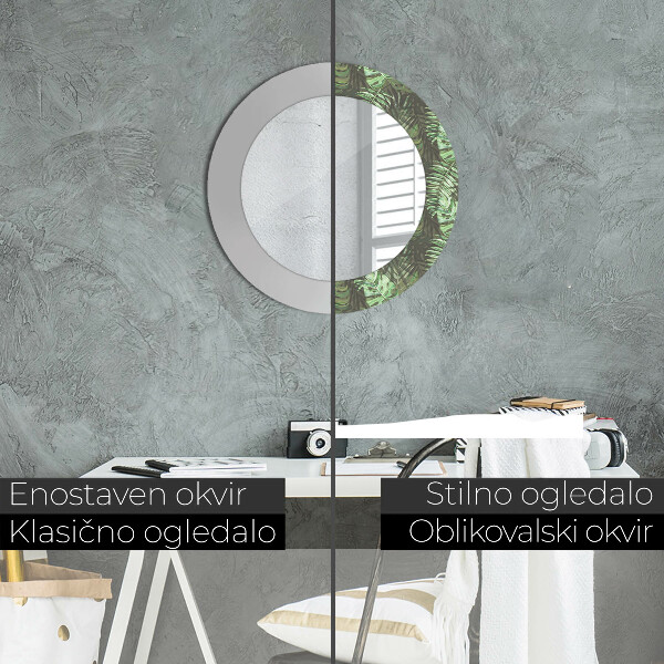 Rund spegel dekorativ Tropiska löv