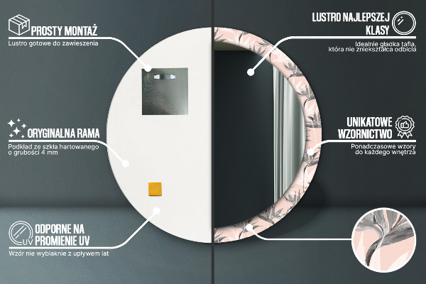 Rund spegel dekorativ Ett paradis för fåglar