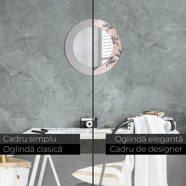 Rund spegel dekorativ Ett paradis för fåglar