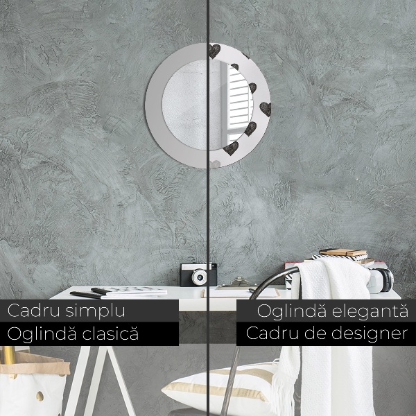 Rund spegel dekorativ Abstrakta hjärtan