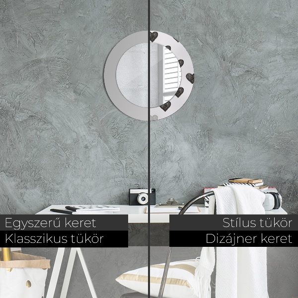 Rund spegel dekorativ Abstrakta hjärtan