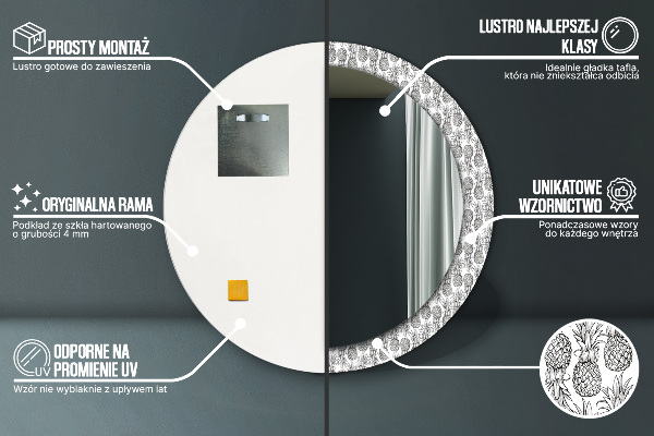 Rund spegel dekorativ Ananas
