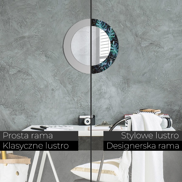 Rund spegel dekorativ Exotiska löv