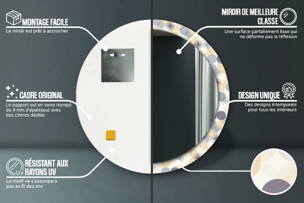 Rund spegel dekorativ Geometriska cirklar