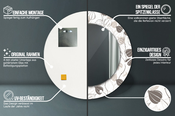 Rund spegel spektakulär Abstrakt blommig