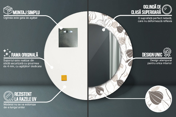 Rund spegel spektakulär Abstrakt blommig