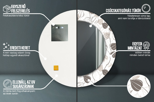 Rund spegel spektakulär Abstrakt blommig