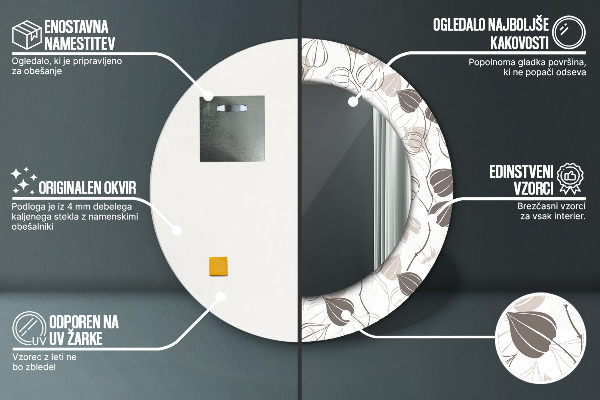 Rund spegel spektakulär Abstrakt blommig
