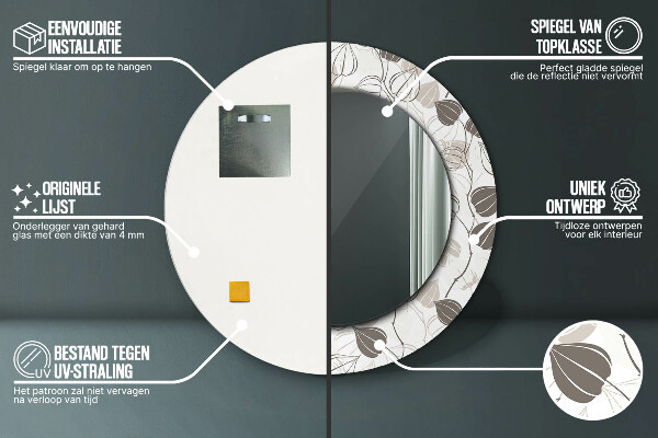 Rund spegel spektakulär Abstrakt blommig