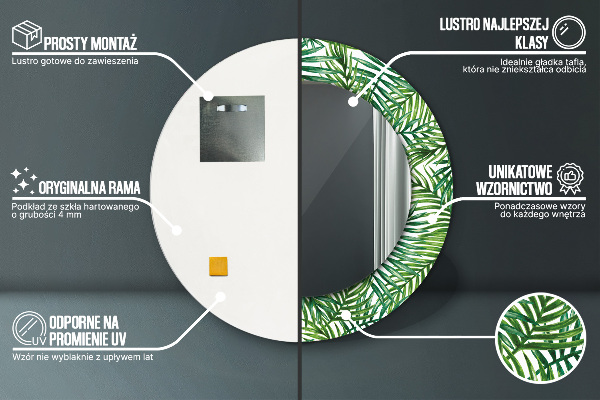 Rund spegel spektakulär Tropisk palm