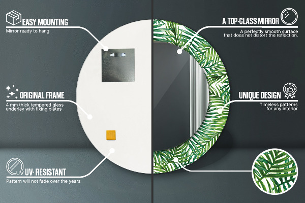 Rund spegel spektakulär Tropisk palm