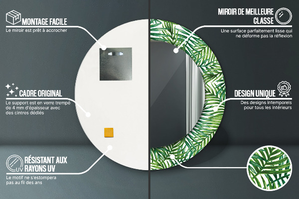 Rund spegel spektakulär Tropisk palm