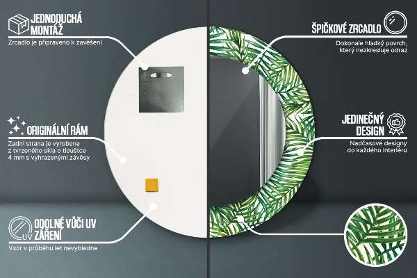 Rund spegel spektakulär Tropisk palm