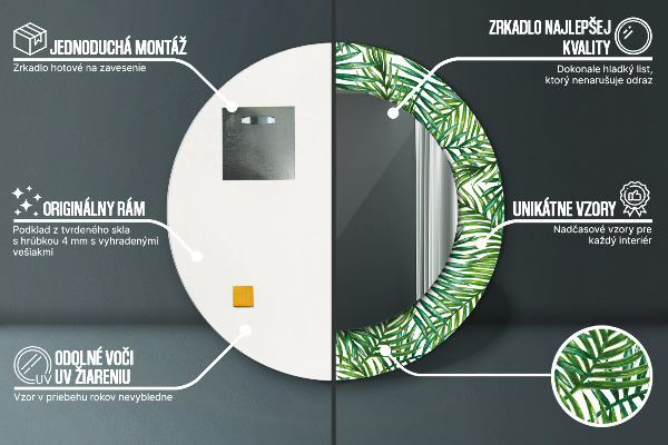 Rund spegel spektakulär Tropisk palm