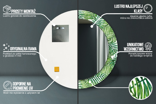 Rund spegel spektakulär Tropisk palm
