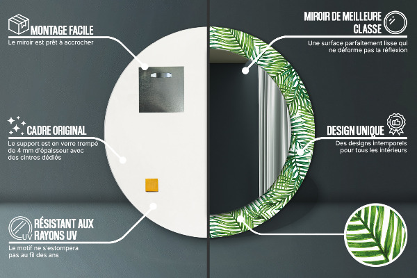 Rund spegel spektakulär Tropisk palm