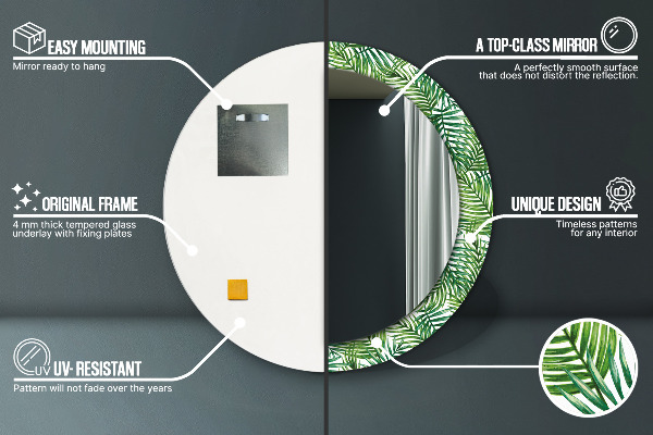 Rund spegel spektakulär Tropisk palm