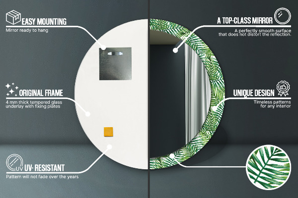 Rund spegel spektakulär Tropisk palm