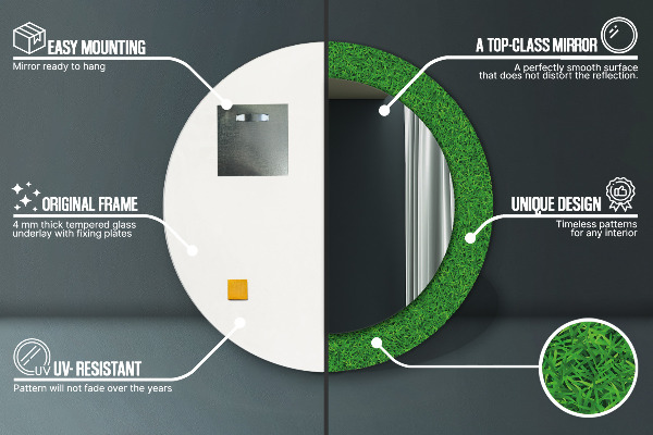 Rund spegel spektakulär Grönt gräs