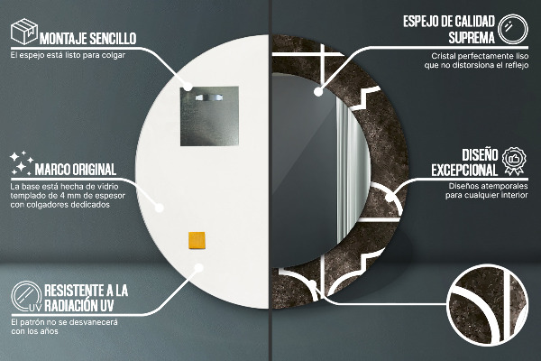 Rund spegel spektakulär Antika kakel