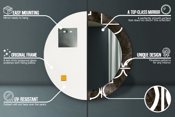 Rund spegel spektakulär Antika kakel