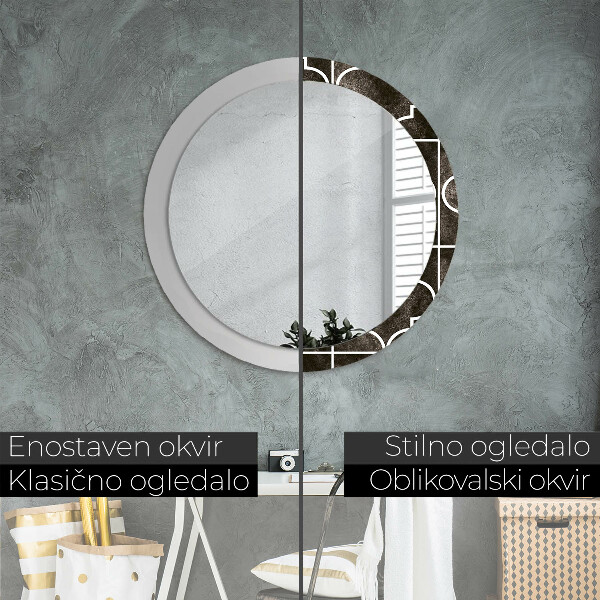 Rund spegel spektakulär Antika kakel