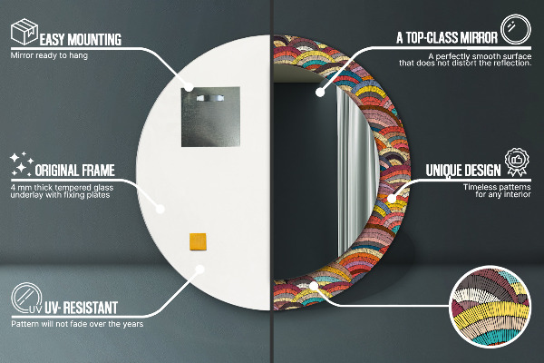 Rund spegel spektakulär Bohemisk prydnad