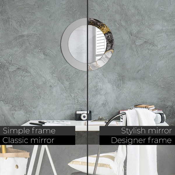 Rund spegel spektakulär Marmor och guld