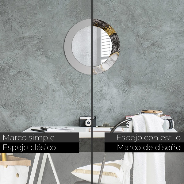 Rund spegel spektakulär Marmor och guld