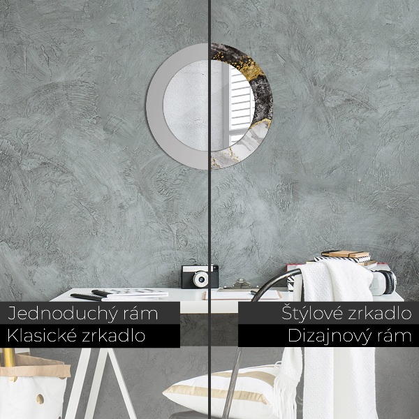 Rund spegel spektakulär Marmor och guld