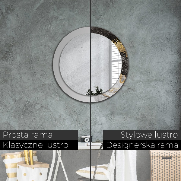 Rund spegel spektakulär Marmor och guld