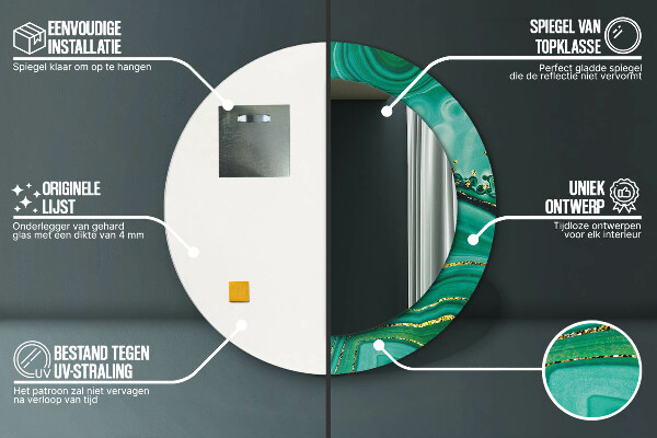 Rund spegel elegant Agat jaspis marmor