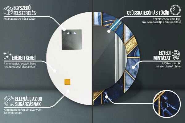 Rund spegel elegant Modern marmor