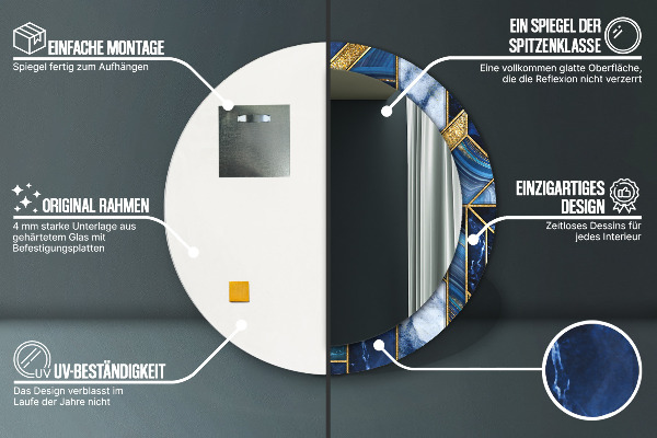 Rund spegel elegant Modern marmor