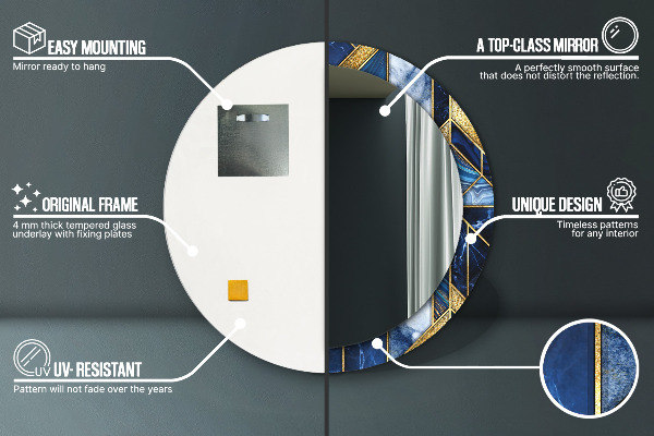 Rund spegel elegant Modern marmor