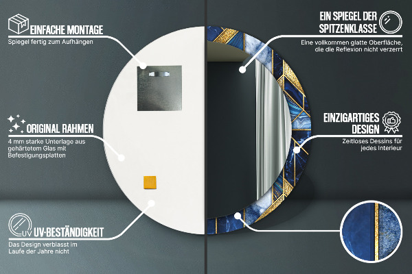 Rund spegel elegant Modern marmor