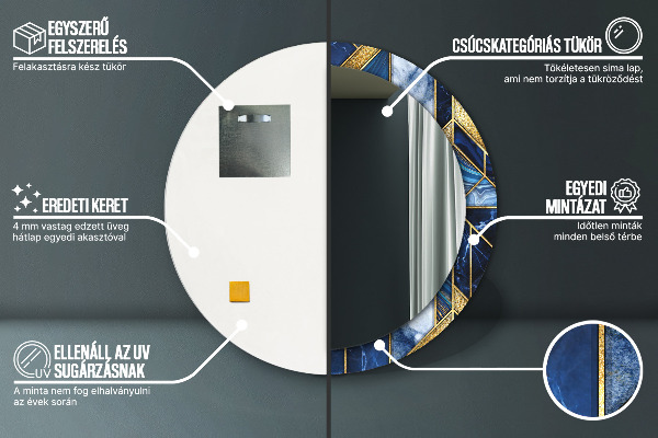 Rund spegel elegant Modern marmor