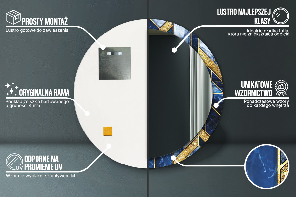 Rund spegel elegant Modern marmor