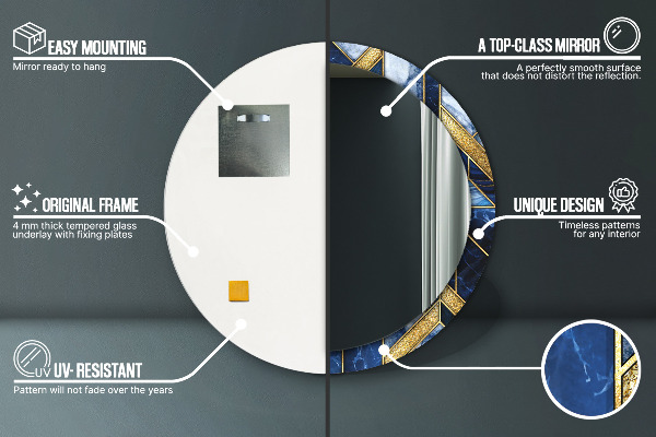 Rund spegel elegant Modern marmor