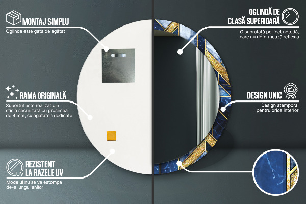 Rund spegel elegant Modern marmor