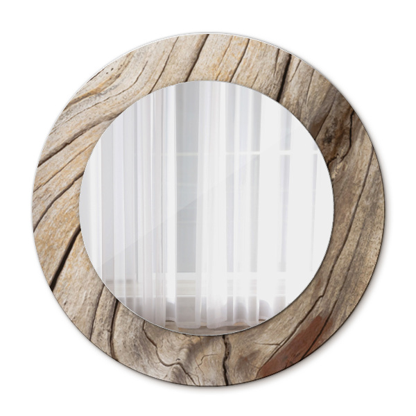 Rund spegel elegant Sprucket trä