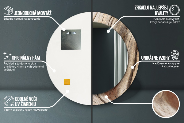 Rund spegel elegant Sprucket trä