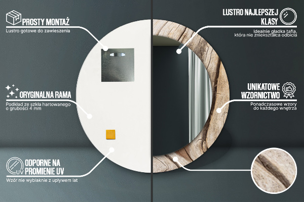 Rund spegel elegant Sprucket trä